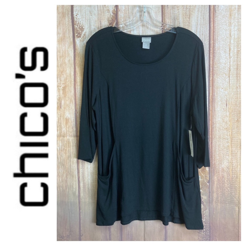 ➡️NWT Chico’s Pocket Tunic in Black Size 2P (LP)